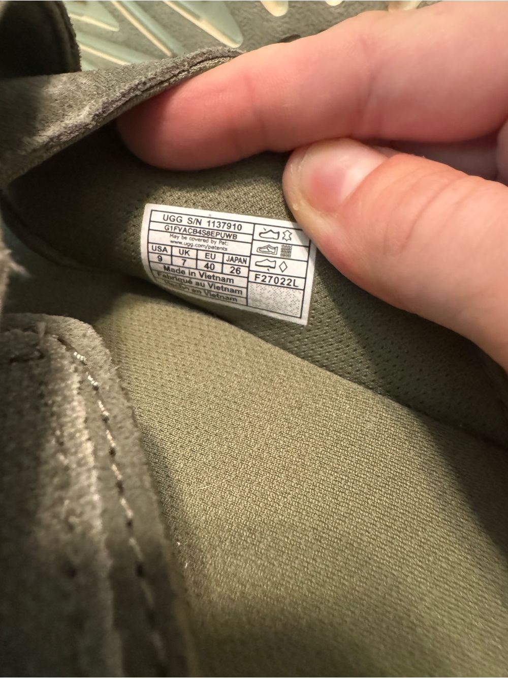 UGG Olive Green Goldenstar Hi Slide Platform Sandals - Picture 6 of 7